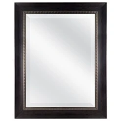 MCS 18x24 Inch Sloped Mirror With Dental Molding Detail, 23.5x29.5 Inch Overall Size, Walnut (20567)