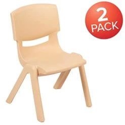 Flash Furniture Whitney 2 Pack Natural Plastic Stackable School Chair With 10.5" Seat Height -Safavieh Furniture 412H1XafsrL