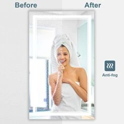 BBE 40 X 24 Inch LED Bathroom Wall-Mounted Mirror Anti-Fog Makeup Mirror With Dimmable Light And Touch Button(Horizontal/Vertical) 15 BBE 40 X 24 Inch LED Bathroom Wall-Mounted Mirror Anti-Fog Makeup Mirror With Dimmable Light And Touch Button(Horizontal/Vertical) -Safavieh Furniture 412Kmp4VdjL