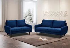 INSTORY Modern Sofa Set Velvet Sofa & Loveseat Set 2 Piece Tufted Couch Set With Wooden Legs For Living Room, Office - Space Blue -Safavieh Furniture 412LDbfSDwL