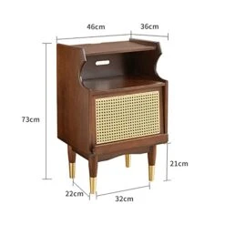 GPAIHOMRY Solid Wood Bedside Cabinet Modern Storage Nightstand With Upturning Cabinet Door Structure, For Living Room, Sofa Side, Bedroom Furniture (Color : Rattan Door Bedside Table) 15 GPAIHOMRY Solid Wood Bedside Cabinet Modern Storage Nightstand With Upturning Cabinet Door Structure, For Living Room, Sofa Side, Bedroom Furniture (Color : Rattan Door Bedside Table) -Safavieh Furniture 412MAVEn9bL