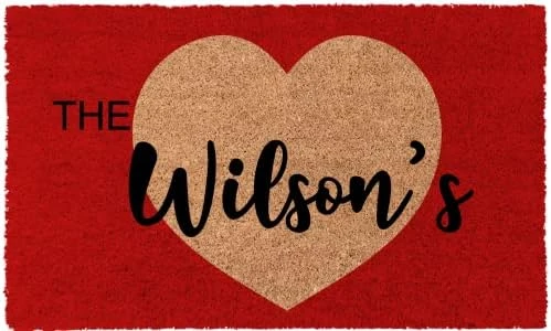 COCO MATS 'N MORE Heart Pattern Personalized - 22" X 36" Made In USA - Vinyl Backed Durable Entry Mat Natural Coir Heart Love Decorations Decor Doormat Valentine Rugs Entryway 8 COCO MATS 'N MORE Heart Pattern Personalized - 22" X 36" Made In USA - Vinyl Backed Durable Entry Mat Natural Coir Heart Love Decorations Decor Doormat Valentine Rugs Entryway - Image 8