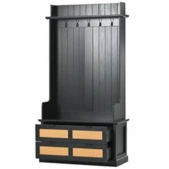 Hall Tree Entryway Coat Rack With 2 Large Drawers, 1 Upper Shelves And 5 Coat Hooks, Widen Mudroom Bench With Seating Bench For Entrance Mudroom Living Room (Espresso) -Safavieh Furniture 412QQss6lcL