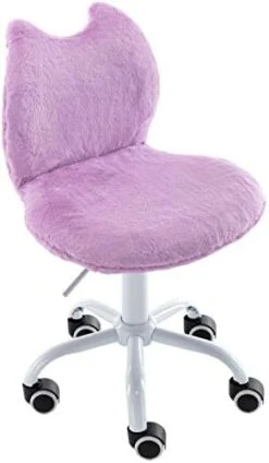 Cute Cat Kids Desk Chair, Comfortable Fuzzy Small Desk Chair For Girls And Boys, Ergonomic Adjustable Swivel Computer Chair, Purple -Safavieh Furniture 412SCPmBHzL. AC