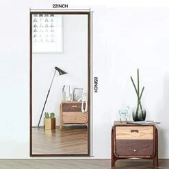 BOLEN 65”x22” Full Length Mirror With Wood Frame And Metal Holder, Large Rectangle Dressing Mirror Floor Mirror, HD And Explosion-Proof Silver Mirror, Standing Hanging Or Leaning Wall(Brown) 10 BOLEN 65”x22” Full Length Mirror With Wood Frame And Metal Holder, Large Rectangle Dressing Mirror Floor Mirror, HD And Explosion-Proof Silver Mirror, Standing Hanging Or Leaning Wall(Brown) -Safavieh Furniture 412Z0WUZwFS