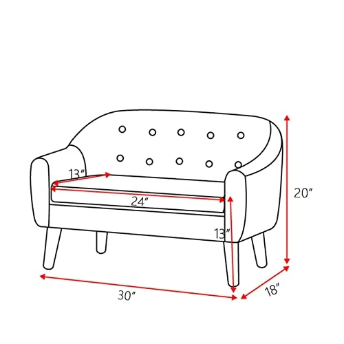 Koopo Kids Sofa,Linen Fabric 2-Seater Upholstered Couch,Perfect For Children Gift(30-Inch) (Pink) 3 Koopo Kids Sofa,Linen Fabric 2-Seater Upholstered Couch,Perfect For Children Gift(30-Inch) (Pink) - Image 3