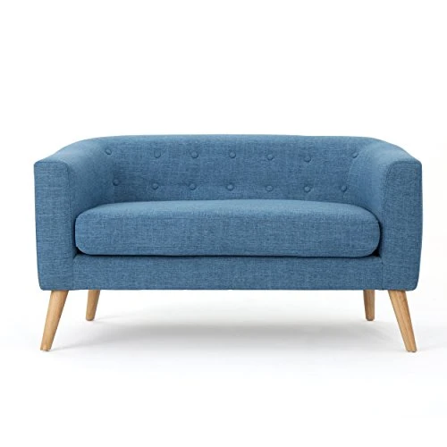GDFStudio Christopher Knight Home Bridie Mid-Century Modern Loveseat, Muted Blue Fabric 1 GDFStudio Christopher Knight Home Bridie Mid-Century Modern Loveseat, Muted Blue Fabric
