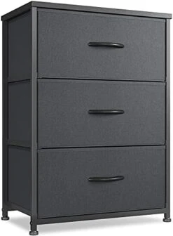 CubiCubi Dresser Nightstand For Bedroom, Small Kids Bedroom Fabric Tall Dresser 3 Drawer Storage Tower Organizer Unit For Hallway Entryway Closets, Steel Frame Wood Top, Dark Grey -Safavieh Furniture 412vxwzFt6S. AC 1