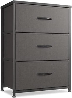 CubiCubi Dresser Nightstand For Bedroom, Small Kids Bedroom Fabric Tall Dresser 3 Drawer Storage Tower Organizer Unit For Hallway Entryway Closets, Steel Frame Wood Top, Dark Grey -Safavieh Furniture 41334ggAQCL. AC 1