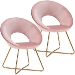 Duhome Modern Accent Velvet Chairs Dining Chairs Single Sofa Comfy Upholstered Arm Chair Living Room Furniture Mid-Century Leisure Lounge Chairs With Golden Metal Frame Legs Set Of 2 Grey -Safavieh Furniture 4138DA7iUOL. AC