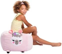 Posh Creations Large Bean Bag Soft Cozy Animal Chair For Bedrooms, Kids Lounger, Large-24 Inch, Chevron Green And White (sdfds) -Safavieh Furniture 413K lbmDL. AC