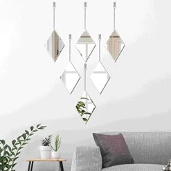 LYLDACER Yanliff Diamond Shape Decorative Wall Mirror.Set Of 3,Hanging Chain Frameless Mirror. 8X13inches,Small Decor Mirror. 8 LYLDACER Yanliff Diamond Shape Decorative Wall Mirror.Set Of 3,Hanging Chain Frameless Mirror. 8X13inches,Small Decor Mirror. -Safavieh Furniture 413PxupyL0L