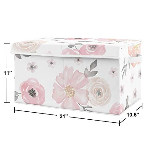 Sweet Jojo Designs Pink And Grey Rose Flower Girl Baby Nursery Or Kids Room Small Fabric Toy Bin Storage Box Chest For Watercolor Floral Collection 1 Sweet Jojo Designs Pink And Grey Rose Flower Girl Baby Nursery Or Kids Room Small Fabric Toy Bin Storage Box Chest For Watercolor Floral Collection