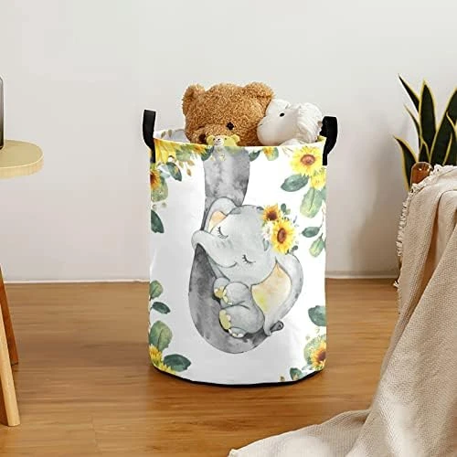 Pilot Elephant Plane Personalized Laundry Hamper ,Custom Name Collapsible Waterproof Laundry Basket Storage Bins With Handle For Clothes,Toy,Nursery 6 Pilot Elephant Plane Personalized Laundry Hamper ,Custom Name Collapsible Waterproof Laundry Basket Storage Bins With Handle For Clothes,Toy,Nursery - Image 6