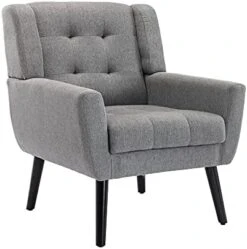 Dolonm Midcentury Modern Accent Chair With Arms, Upholstered Fabric Reading Side Chair Tufted Back Decorative Wingback Chair For Living Room Bedroom (Light Grey) 26 Dolonm Midcentury Modern Accent Chair With Arms, Upholstered Fabric Reading Side Chair Tufted Back Decorative Wingback Chair For Living Room Bedroom (Light Grey) -Safavieh Furniture 413lxs45VNS. AC
