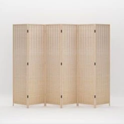 6 Panel Bamboo Room Dividers, Folding Room Divider Privacy Screens, Room Separating Wall Dividers, Natural Room Partition, Freestanding, 5.9 Ft. Tall -Safavieh Furniture 413nKgnXYL. AC