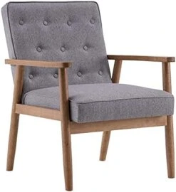 Bonnlo Mid-Century Sofa Couch For 2,Wooden Loveseat Sofa Modern Upholstered Loveseat Sofa Living Room 2-Seater Lounge Accent Chair, Fabric Grey -Safavieh Furniture 413z3pjBj7S. AC