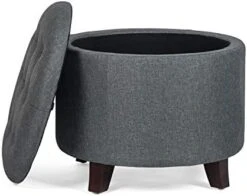 Convenience Concepts Designs4Comfort Round Ottoman, Gray Fabric -Safavieh Furniture 414 7d7kzVL. AC