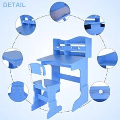 QQXX Adjustable Student Desk And Chair Set -Ergonomic Multi- Study Writing Table With Tilted Desktop School Desk & Book Holder - Double-Layer Bookshelf For Boys Girls Student Desk Home Workstation 12 QQXX Adjustable Student Desk And Chair Set -Ergonomic Multi- Study Writing Table With Tilted Desktop School Desk & Book Holder - Double-Layer Bookshelf For Boys Girls Student Desk Home Workstation -Safavieh Furniture 4144gjZTmaL