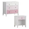 Home Square 2 Piece Kids Bedroom Set With Nightstand And 3 Drawer Dresser