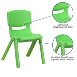 Flash Furniture Whitney 2 Pack Green Plastic Stackable School Chair With 12" Seat Height -Safavieh Furniture 414IZiyxPbL