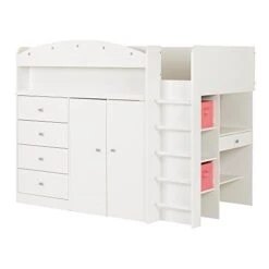 South Shore Tiara Loft Bed With Desk, Twin