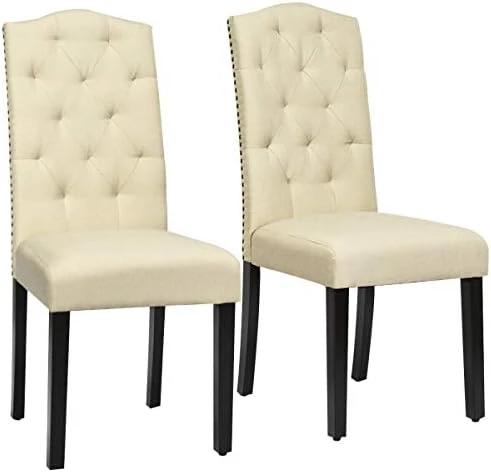 Giantex Parsons Chairs, Set Of 2 Uphostered Kitchen Dining Chairs W/Wood Legs, Padded Seat, Linen Fabric, Nails, Tufted Dining Chairs, Ideal For Dining Room, Kitchen, Living Room 7 Giantex Parsons Chairs, Set Of 2 Uphostered Kitchen Dining Chairs W/Wood Legs, Padded Seat, Linen Fabric, Nails, Tufted Dining Chairs, Ideal For Dining Room, Kitchen, Living Room - Image 7