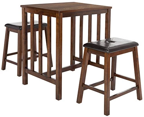 Safavieh Home Collection Ilana 3 Piece Pub Set, Chestnut And Black 3 Safavieh Home Collection Ilana 3 Piece Pub Set, Chestnut And Black - Image 3