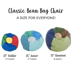 Factory Direct Partners 10478-NV SoftScape Classic 35" Junior Bean Bag Chair, Furniture For Kids, Libraries Or Home - Navy -Safavieh Furniture 414dKvKkdTL