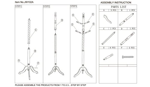 Frenchi Furniture Swivel Coat Rack Stand In Oak Finish 3 Frenchi Furniture Swivel Coat Rack Stand In Oak Finish - Image 3