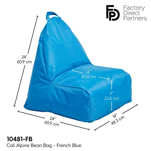 Factory Direct Partners 10481-FB Cali Alpine Sack Bean Bag Chair, Dirt-Resistant Coated Oxford Fabric - French Blue 1 Factory Direct Partners 10481-FB Cali Alpine Sack Bean Bag Chair, Dirt-Resistant Coated Oxford Fabric - French Blue