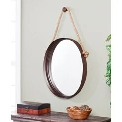 SEI Furniture Melissa Round Decorative Wall Mirror, Rust -Safavieh Furniture 414kKL2LOxL