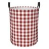 Foruidea Check Red Laundry Basket,Laundry Hamper,Collapsible Storage Bin,Oxford Fabric Clothes Baskets,Nursery Hamper For Home,Office,Dorm,Gift Basket