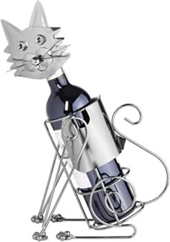 BRUBAKER Wine Bottle Holder Cat - Metal Sculpture - Wine Rack Decor - Tabletop - With Greeting Card 13 BRUBAKER Wine Bottle Holder Cat - Metal Sculpture - Wine Rack Decor - Tabletop - With Greeting Card -Safavieh Furniture 414nzWiVUML