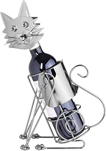 BRUBAKER Wine Bottle Holder Cat - Metal Sculpture - Wine Rack Decor - Tabletop - With Greeting Card 7 BRUBAKER Wine Bottle Holder Cat - Metal Sculpture - Wine Rack Decor - Tabletop - With Greeting Card - Image 7
