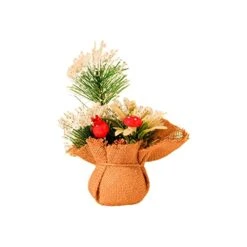 MatureGirl Artifical Fake Mini Christmas Tree With Ornaments Decorations For Home Office Bedroom Livingroom Desk Top Stand Mom Garden Gnome (E, One Size)