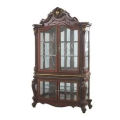 Acme Furniture Picardy Curio Cabinet, Cherry Oak