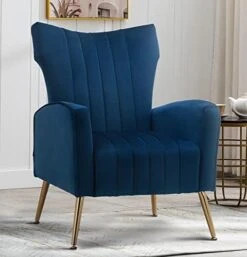 Artechworks Curved Tufted Accent Chair With Metal Gold Legs Velvet Upholstered Arm Club Leisure Modern Chair For Living Room Bedroom Patio, Caramel Color, Orange -Safavieh Furniture 4155v4rw5yL. AC