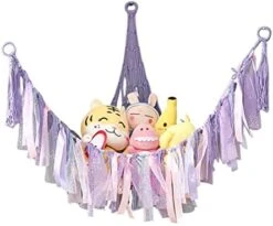 Areclern Stuffed Animal Storage Plush Toy Hanging Mesh Toy Net Toy Organizers And Storage Kids Bedroom Decor Beige -Safavieh Furniture 4159udhNAVL. AC