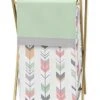 Sweet Jojo Designs Baby/Kids Clothes Laundry Hamper For Grey, Coral And Mint Woodland Arrow Girl Bedding Sets