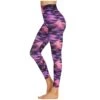 MatureGirl Yoga Compression Tummy Leggings High Control Waisted Workout Pants Women's Tights Yoga Pants Women's Fitness Pants (Purple, L)