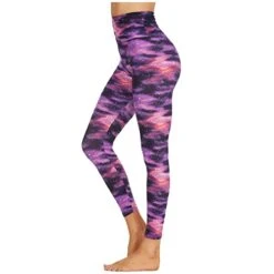 MatureGirl Yoga Compression Tummy Leggings High Control Waisted Workout Pants Women's Tights Yoga Pants Women's Fitness Pants (Purple, L)