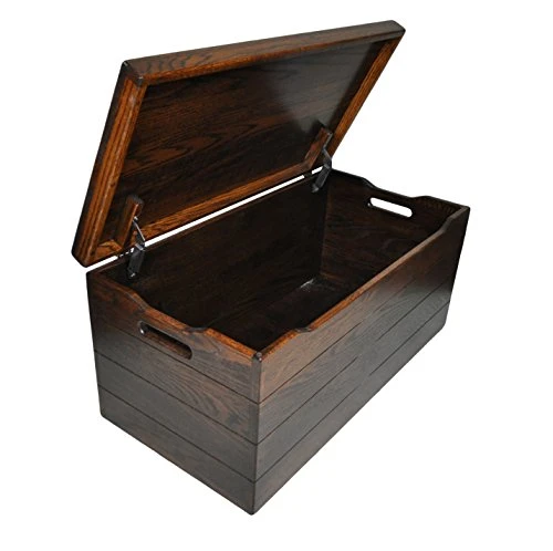 30” Wooden Storage Chest – Handmade Amish Hope Chest – Storage Trunk W/Anti-Slam Hinges – Solid Wooden Chest W/Handles – Clothing, Keepsake & Blanket Chest (Oak Wood, Asbury Stain, 30”) 4 30” Wooden Storage Chest – Handmade Amish Hope Chest – Storage Trunk W/Anti-Slam Hinges – Solid Wooden Chest W/Handles – Clothing, Keepsake & Blanket Chest (Oak Wood, Asbury Stain, 30”) - Image 4