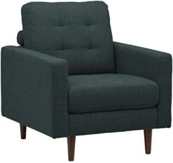 Amazon Brand – Rivet Cove Mid-Century Modern Tufted Leather Accent Chair, 32.7"W, Caramel -Safavieh Furniture 415gv7XyQ8L. AC