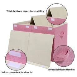 Popoly Large Toy Box Chest Storage With Flip-Top Lid, Collapsible Kids Storage Boxes Container Bins For Childrens Toys, Playroom Organizers, 25"x13" X16" (Linen Pink) 16 Popoly Large Toy Box Chest Storage With Flip-Top Lid, Collapsible Kids Storage Boxes Container Bins For Childrens Toys, Playroom Organizers, 25"x13" X16" (Linen Pink) -Safavieh Furniture 415hnpkeEOL