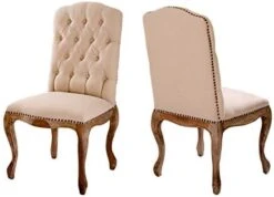 Christopher Knight Home Jolie Tufted Fabric Weathered Hardwood Dining Chairs, 2-Pcs Set, Beige 12 Christopher Knight Home Jolie Tufted Fabric Weathered Hardwood Dining Chairs, 2-Pcs Set, Beige -Safavieh Furniture 415vhiYCBZL. AC