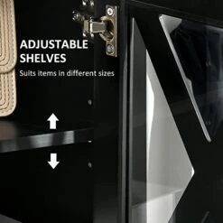 HOMCOM Coffee Bar Cabinet, Sideboard Buffet Cabinet, Kitchen Cabinet With Storage Drawers And Glass Door For Living Room, Entryway, Black 12 HOMCOM Coffee Bar Cabinet, Sideboard Buffet Cabinet, Kitchen Cabinet With Storage Drawers And Glass Door For Living Room, Entryway, Black -Safavieh Furniture 4165cTMuhWL