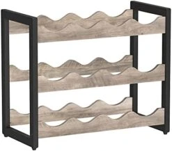 SONGMICS Countertop Wine Rack, 3-Tier Display Wine Storage Shelves, Holds 12 Bottles, Bamboo Wobble-Free Bottle Holder For Kitchen Bar Dining Room Living Room, Rustic Brown And Black UKWR011B01 14 SONGMICS Countertop Wine Rack, 3-Tier Display Wine Storage Shelves, Holds 12 Bottles, Bamboo Wobble-Free Bottle Holder For Kitchen Bar Dining Room Living Room, Rustic Brown And Black UKWR011B01 -Safavieh Furniture 416WngheHFL. AC