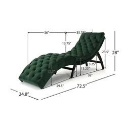 Christopher Knight Home Garret Tufted Velvet Chaise Lounge, Emerald / Dark Brown -Safavieh Furniture 416d8P3cr6L