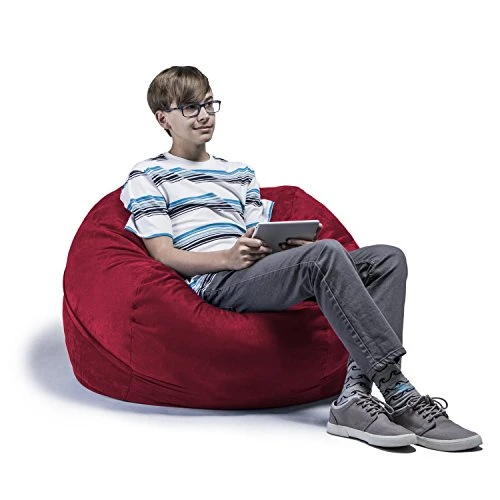 Jaxx Saxx 3 Foot Bean Bag Chair With Removable Cover, Cinnabar 1 Jaxx Saxx 3 Foot Bean Bag Chair With Removable Cover, Cinnabar